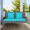 2-Person Patio PE Wicker Hanging Porch Swing Bench Chair with Cushion